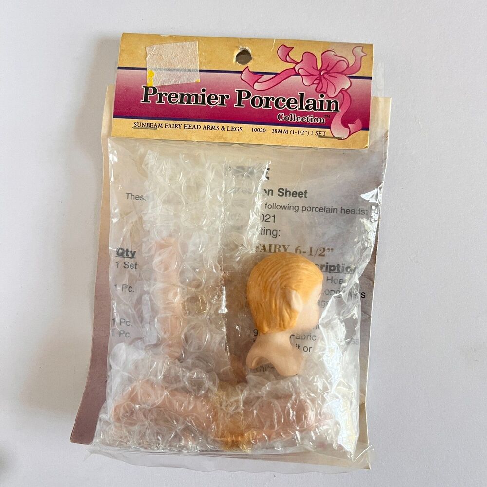 Premier Porcelain Sunbeam Fairy Head Arms & Legs #10020 38MM (1-1/2") 1 SET NEW